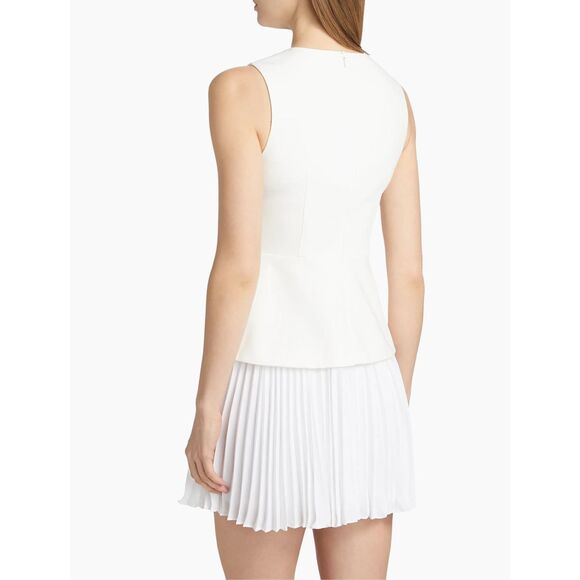 Milly Haddy Pleated Minidress in Ecru Size US8 $395 - Picture 4 of 12